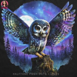 Majestic Owl Halftone Design