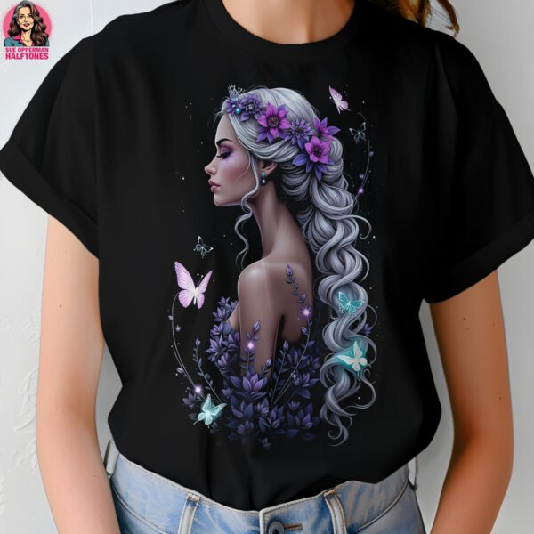 Fantasy Portrait Lady Halftone Design
