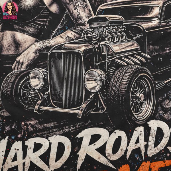 Hot Rod Girl Attitude Halftone Design