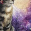 Moonlit Cat Halftone Design