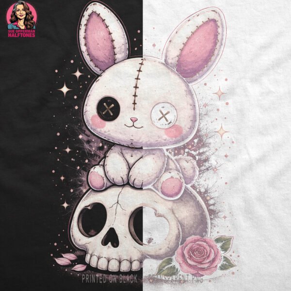 Creepy Cute Bunny Halftone Design
