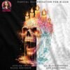 Melting Skull Candles Halftone Design