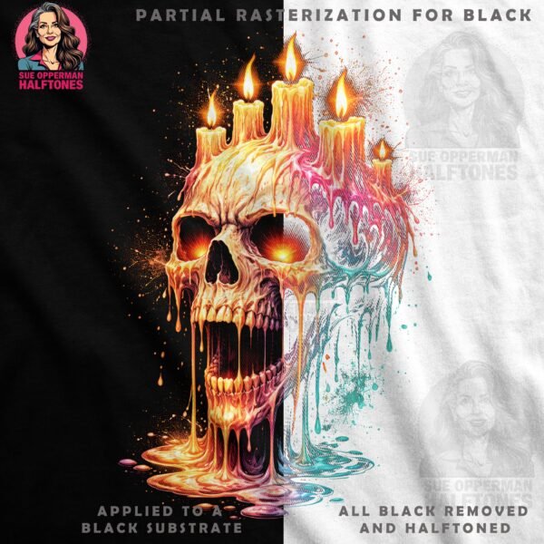Melting Skull Candles Halftone Design