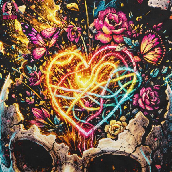 Exploding Skull Halftone Design