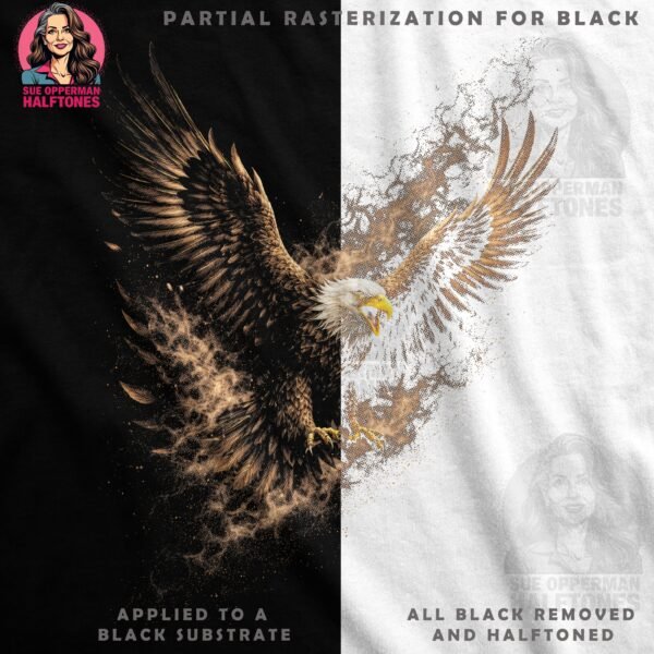 Eagle in Flight Halftone Design