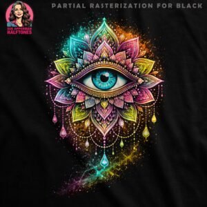 Mystic Eye Mandala Halftone Design