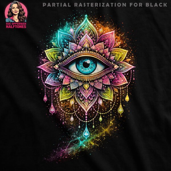 Mystic Eye Mandala Halftone Design