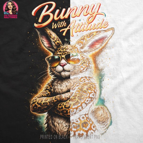 Bunny with Attitude Halftone Design