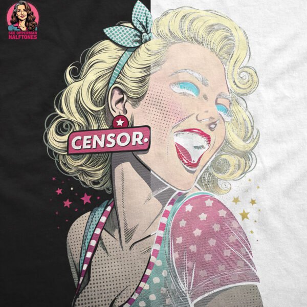 Blonde Retro Woman Halftone Design