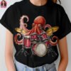 Funky Octopus Drummer Halftone Design