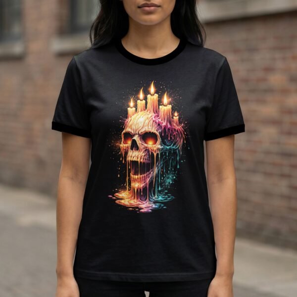 Melting Skull Candles Halftone Design