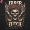 Biker Bitch Skull Halftone Design