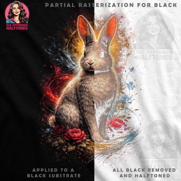 Floral Easer Rabbit Halftone Design