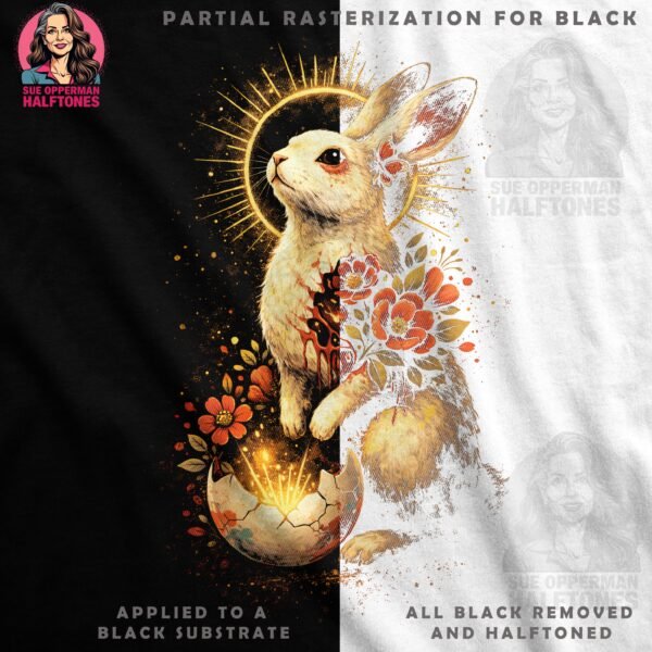 Floral Easter Bunny Halftone Design