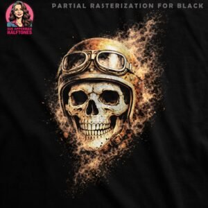 Skull Biker Halftone Design