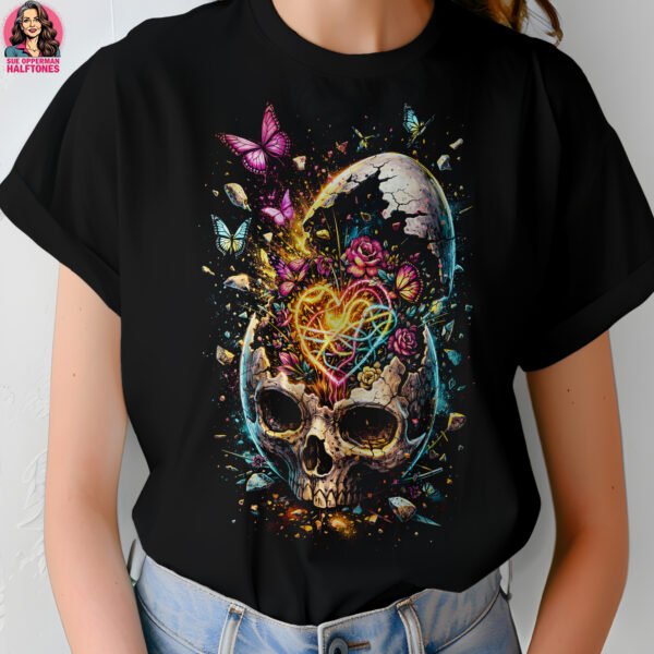 Exploding Skull Halftone Design