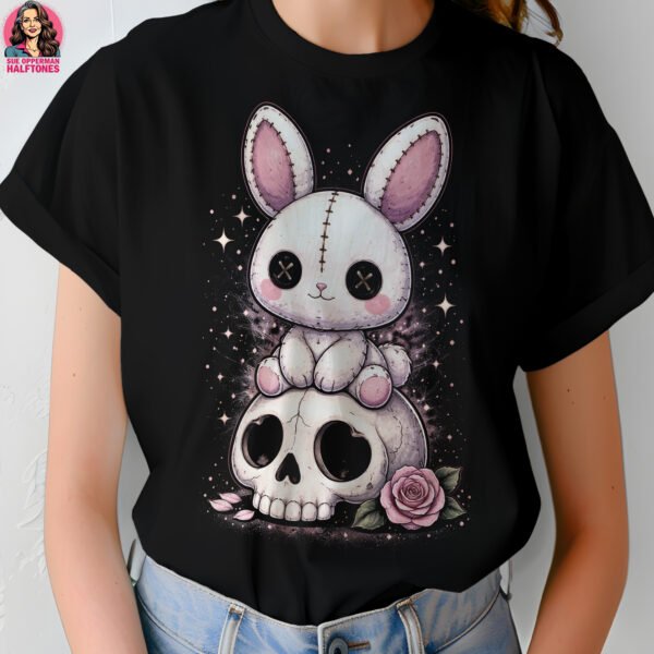 Creepy Cute Bunny Halftone Design