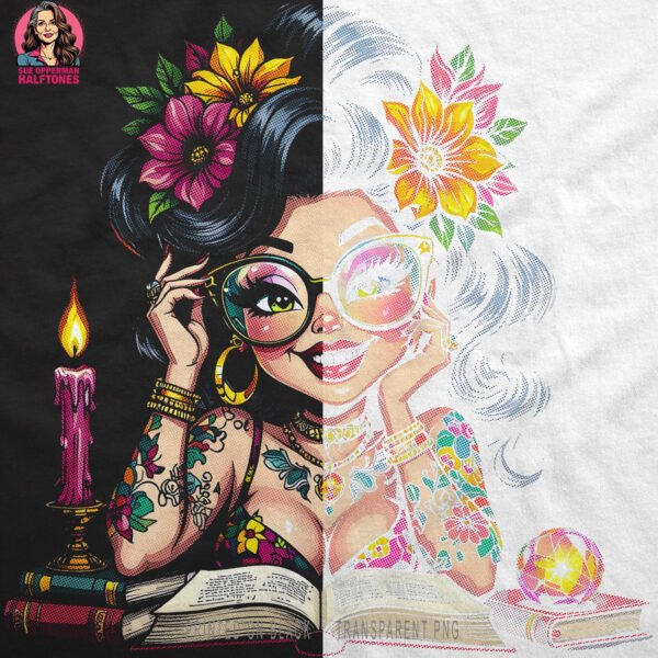 Bohemian Vibe Reader Halftone Design