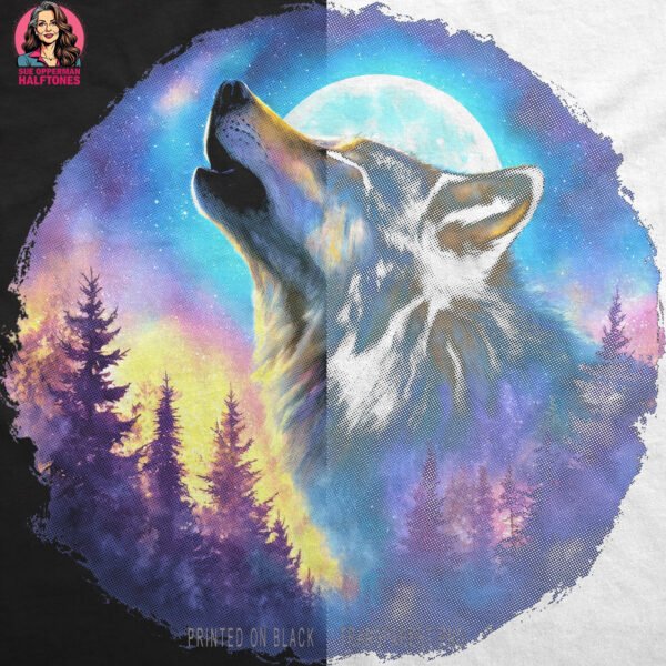 Wolf Moon Halftone Design