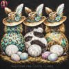 Boho Easter Bunnies Halftone Design