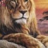 Majestic Lion Halftone Design