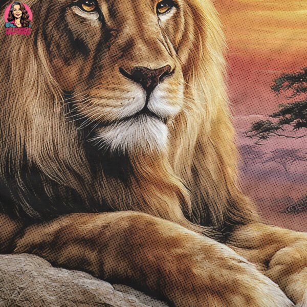 Majestic Lion Halftone Design
