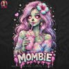 Mombie Zombie Halftone Design