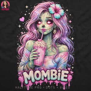 Mombie Zombie Halftone Design