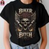 Biker Bitch Skull Halftone Design