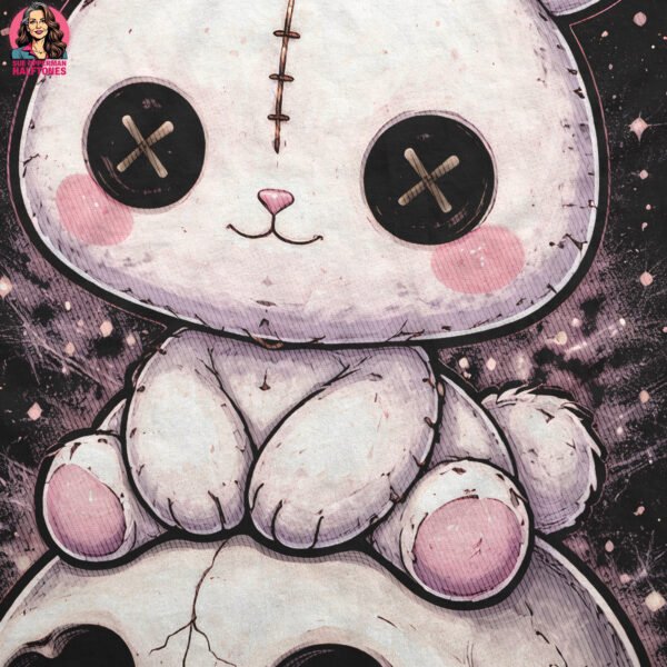 Creepy Cute Bunny Halftone Design