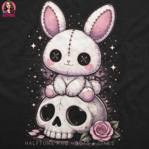 Creepy Cute Bunny Halftone Design