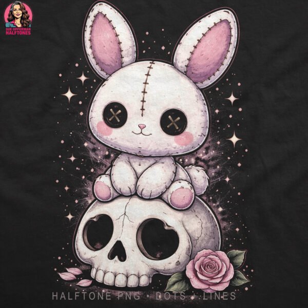Creepy Cute Bunny Halftone Design