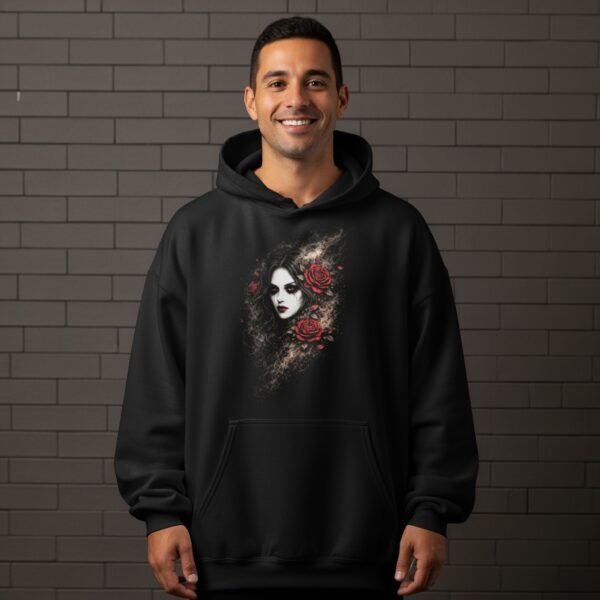 Gothic Rose Woman Halftone Design