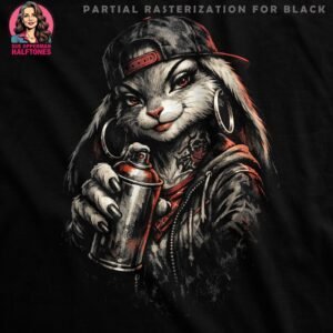 Rapper Rabbit Halftone Design