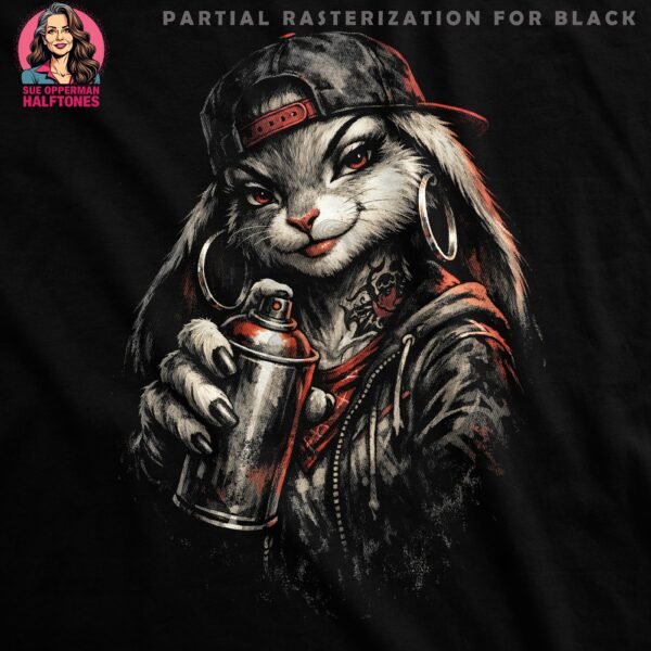 Rapper Rabbit Halftone Design