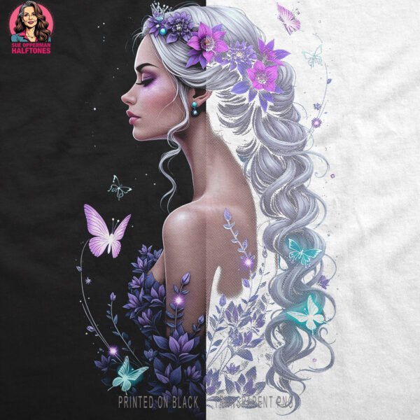 Fantasy Portrait Lady Halftone Design