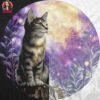 Moonlit Cat Halftone Design