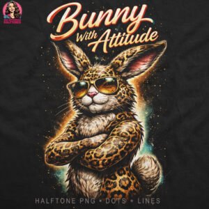 Bunny with Attitude Halftone Design