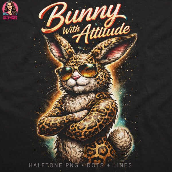 Bunny with Attitude Halftone Design