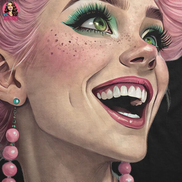 Pink Hair Girl Halftone Design