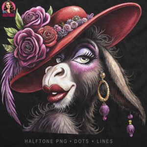 Glamorous Donkey Halftone Design