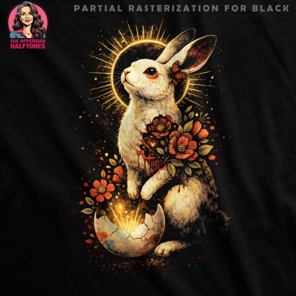 Floral Easter Bunny Halftone Design