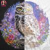 Cosmic Night Owl Halftone Design