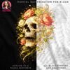 Skull and Flowers Halftone Design