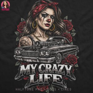 My Crazy Life Halftone Design