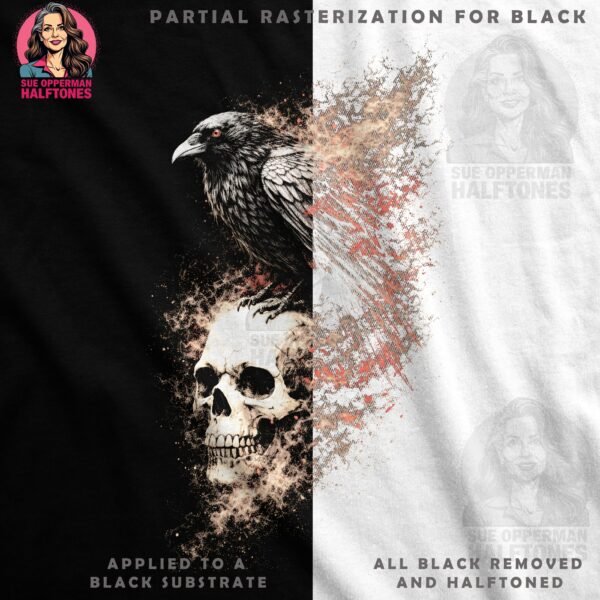 Skull and Raven Halftone Design