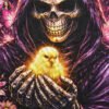 Grim Reaper Bunny Skull Halftone Design
