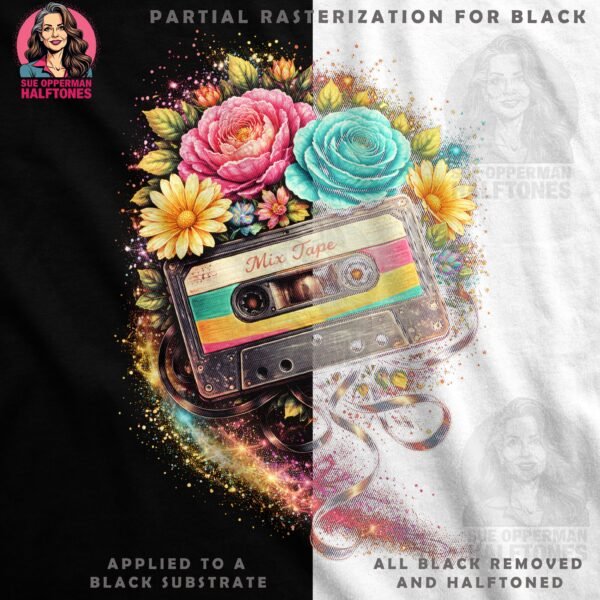 Colorful Retro Mix Tape Halftone Design