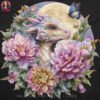 Baby Dragon Peony Halftone Design