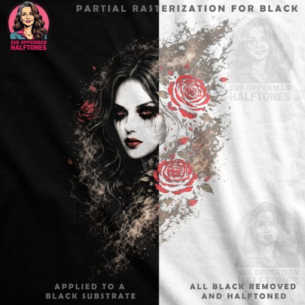 Gothic Rose Woman Halftone Design
